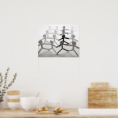 Poster Ligne de poupées de chaîne de papier blanc (Cuisine)