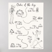 Poster Ligne de temps du Mariage rétro Scribbl dessinée à (Devant)