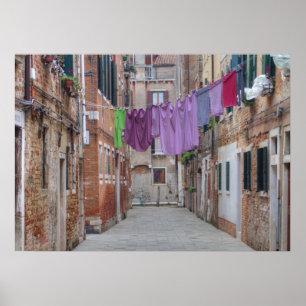 Poster Ligne De Vêtements À Venise Italie
