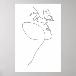 Poster Ligne de visage femme