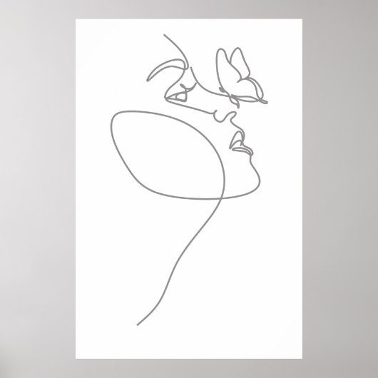 Poster Ligne de visage femme (Devant)