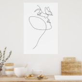 Poster Ligne de visage femme (Cuisine)