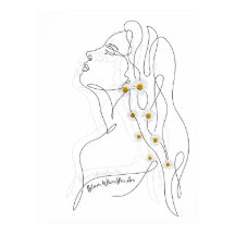 Ligne Dessin artistique de la femme - Fleur où vou