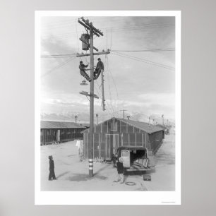 Poster Ligne équipage au travail dans Manzanar 1943