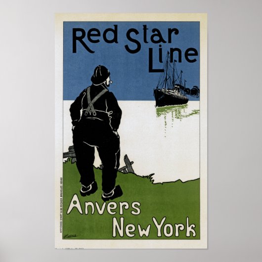 Poster Ligne étoile rouge (Devant)