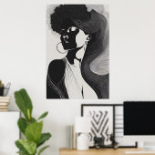 Poster Ligne féminine (Bureau à domicile)