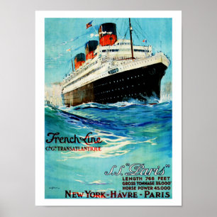 Poster Ligne française ~ ss Paris