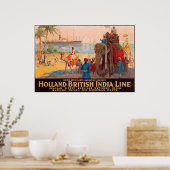 Poster Ligne indienne, propriétaire sur éléphant près de  (Cuisine)
