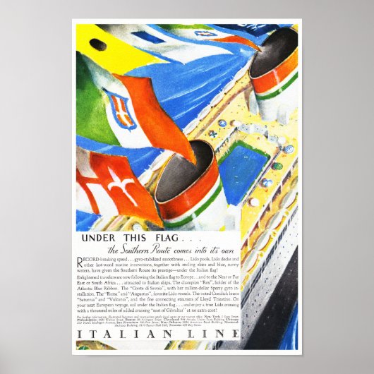 Poster Ligne italienne ~ Sous ce drapeau (Devant)