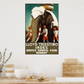 Poster Ligne Lloyd Triestinao à Bombay (Cuisine)