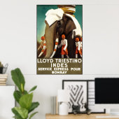 Poster Ligne Lloyd Triestinao à Bombay (Bureau à domicile)