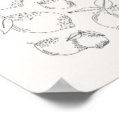 Poster Ligne minimale du marché des fruits au citron (Coin)