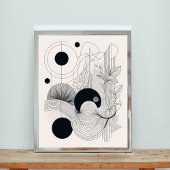 Poster Ligne minimaliste Art Abstrait Botanique