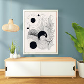 Poster Ligne minimaliste Art Abstrait Botanique