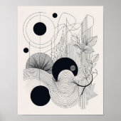 Poster Ligne minimaliste Art Abstrait Botanique (Devant)