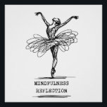 Poster Ligne minimaliste Art Ballerina Dance Design<br><div class="desc">Une gracieuse ballerine illustrée par l'art minimaliste de la ligne noire. Parfait pour les amateurs de danse,  les amateurs d'art,  et toute personne qui apprécie le mouvement élégant. Idéal pour l'habillement,  les journaux,  les tasses,  les affiches et plus encore.</div>