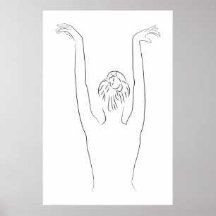 Poster Ligne minimaliste Art Femme Corps Illustration mod