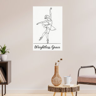 Poster Ligne minimaliste Ballerina