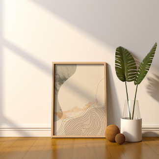 Poster Ligne minimaliste beige Abstraite