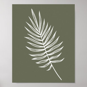 Poster Ligne minimaliste de fouet dans le vert olive