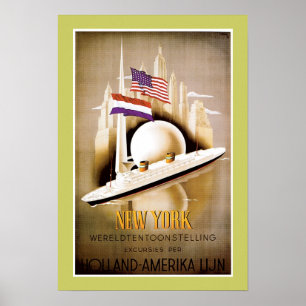 Poster Ligne New York de la Hollande Amérique