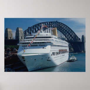 Poster Ligne Oriana sur son voyage inaugural, harbo