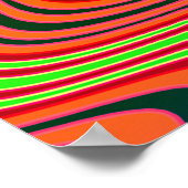 Poster ligne psychédélique ondulée multicolore (Coin)