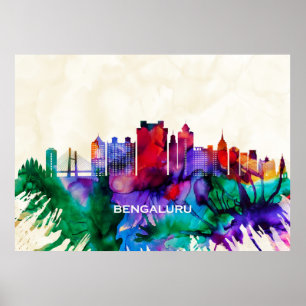 Poster Ligne Skyline Bengaluru