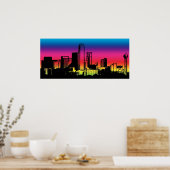 Poster Ligne Skyline couleur Dallas (Cuisine)