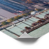 Poster Ligne Skyline de Chicago Illinois City (Coin)