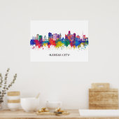Poster Ligne Skyline de Kansas City Missouri (Cuisine)