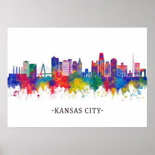 Poster Ligne Skyline de Kansas City Missouri
