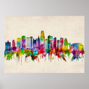 Poster Ligne Skyline de Kansas City Missouri