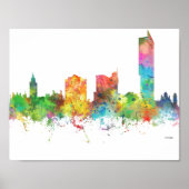 POSTER LIGNE SKYLINE DE MANCHESTER EN ANGLETERRE (Devant)