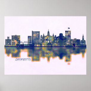 Poster Ligne Skyline Lafayette