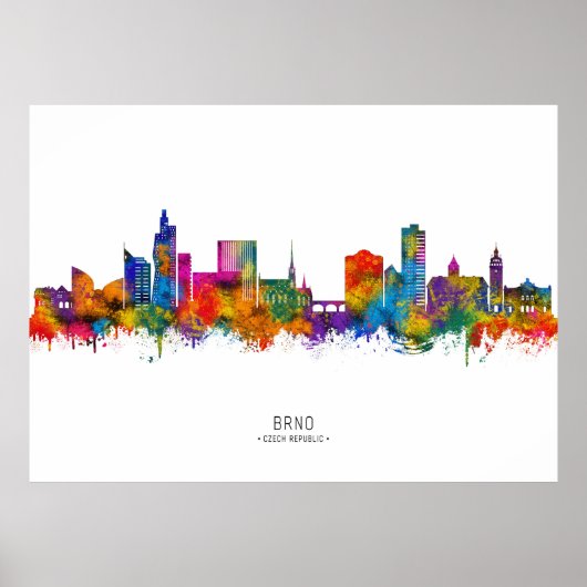 Poster Ligne Skyline République tchèque (Devant)
