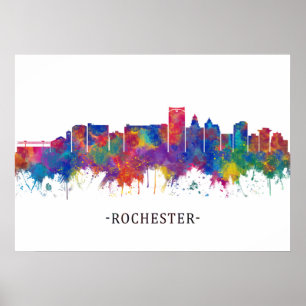 Poster Ligne Skyline Rochester Minnesota