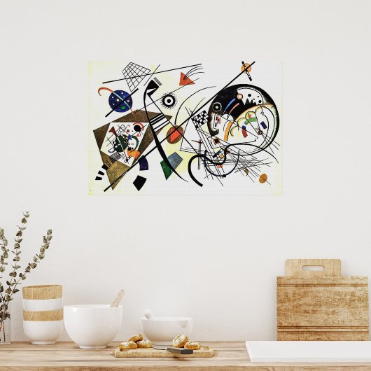 Poster Ligne transversale - Kandinsky (Cuisine)
