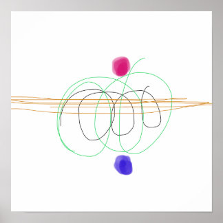 Poster Lignes Abstraites colorées