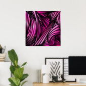 Poster Lignes Abstraites en rose (Bureau à domicile)