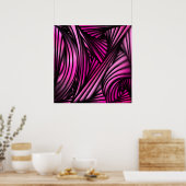 Poster Lignes Abstraites en rose (Cuisine)