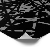 Poster Lignes Abstraites - Gris (Coin)