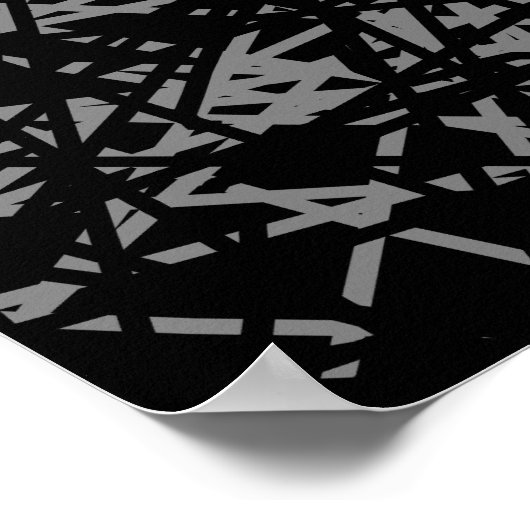 Poster Lignes Abstraites - Gris (Coin)