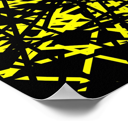 Poster Lignes Abstraites - Jaune (Coin)