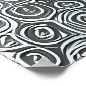 Poster Lignes Abstraites Lineal noir gris blanc (Coin)