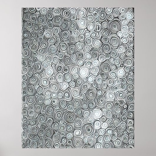 Poster Lignes Abstraites Lineal noir gris blanc (Devant)