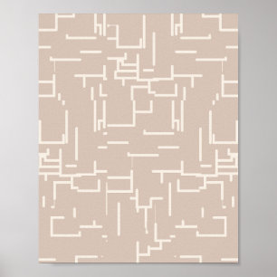 Poster Lignes abstraites minimalistes beige neutre