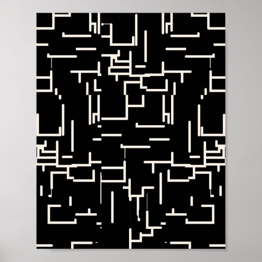 Poster Lignes Abstraites minimalistes Noir (Devant)