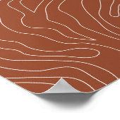 Poster Lignes Abstraites minimes Rouille Terracotta (Coin)