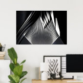 Poster Lignes Abstraites Modernes Architecture 3D (Bureau à domicile)
